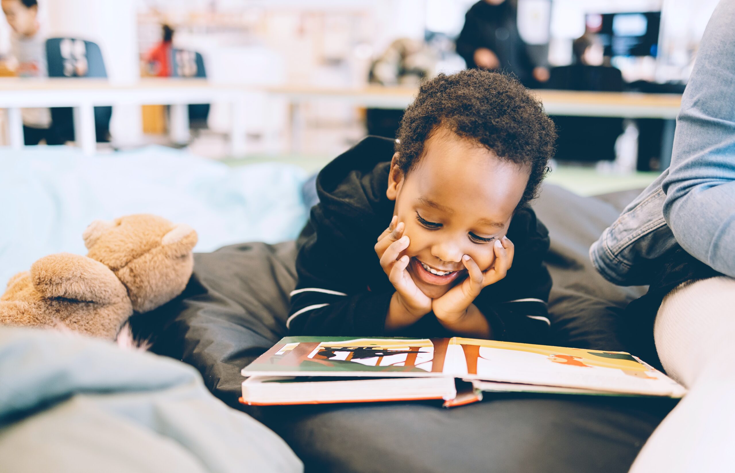 young student learning and reading